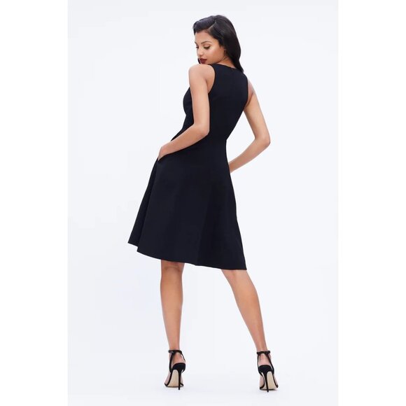DRESS the POPULATION Catalina Black V-Neck A Line Dress XS 2 4 NEW - Picture 3 of 6
